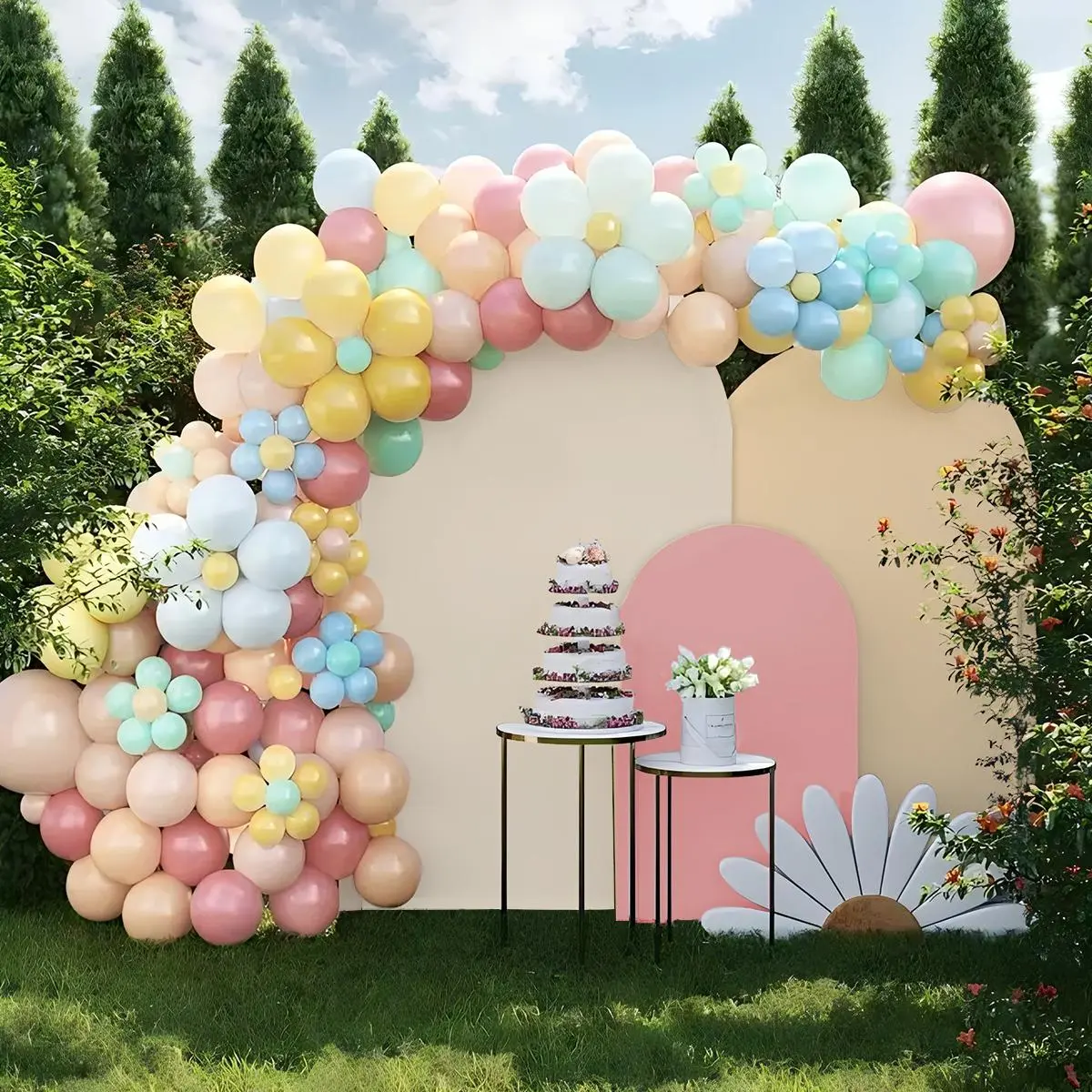 Balloon Arch Kit, 3 Counts/set Solid Color Pastel Balloon Arch Garland Backdrop, Party Decoration Supplies for Birthday Ceremony & Wedding & Party, Balloon Decorations Kit, Party Balloons Decorations, Balloon Arches Decorations