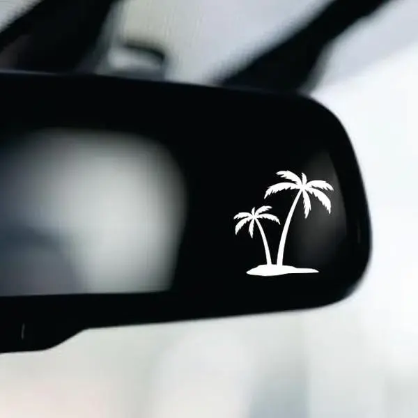 Tiny Palm Trees Car Decal Truck Bumper Sticker Window Windshield Vinyl Sunvisor Rearview Mirror