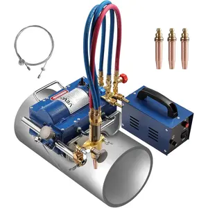 VEVOR Electromagnetic Gas Pipe Cutting Machine, 2"-30"/Min Automatic Pipe Beveler for 0.2"-4" Thick Tube, Features 3 Tips & Adjustable Angles, Torch Burner Beveler, Magnetic Gas Machine 110V CG2-11C