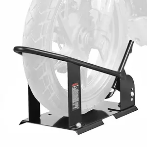 Motorcycle Wheel Chock And Front Wheel Stand, 1800 Lbs Capacity, Heavy-Duty Steel Cradle Holder With 3 Adjustable Holes, Supports 15-21 Inch Wheel Diameters, Fits Off-Road And Standard Motorcycles, Vehicle Maintenance