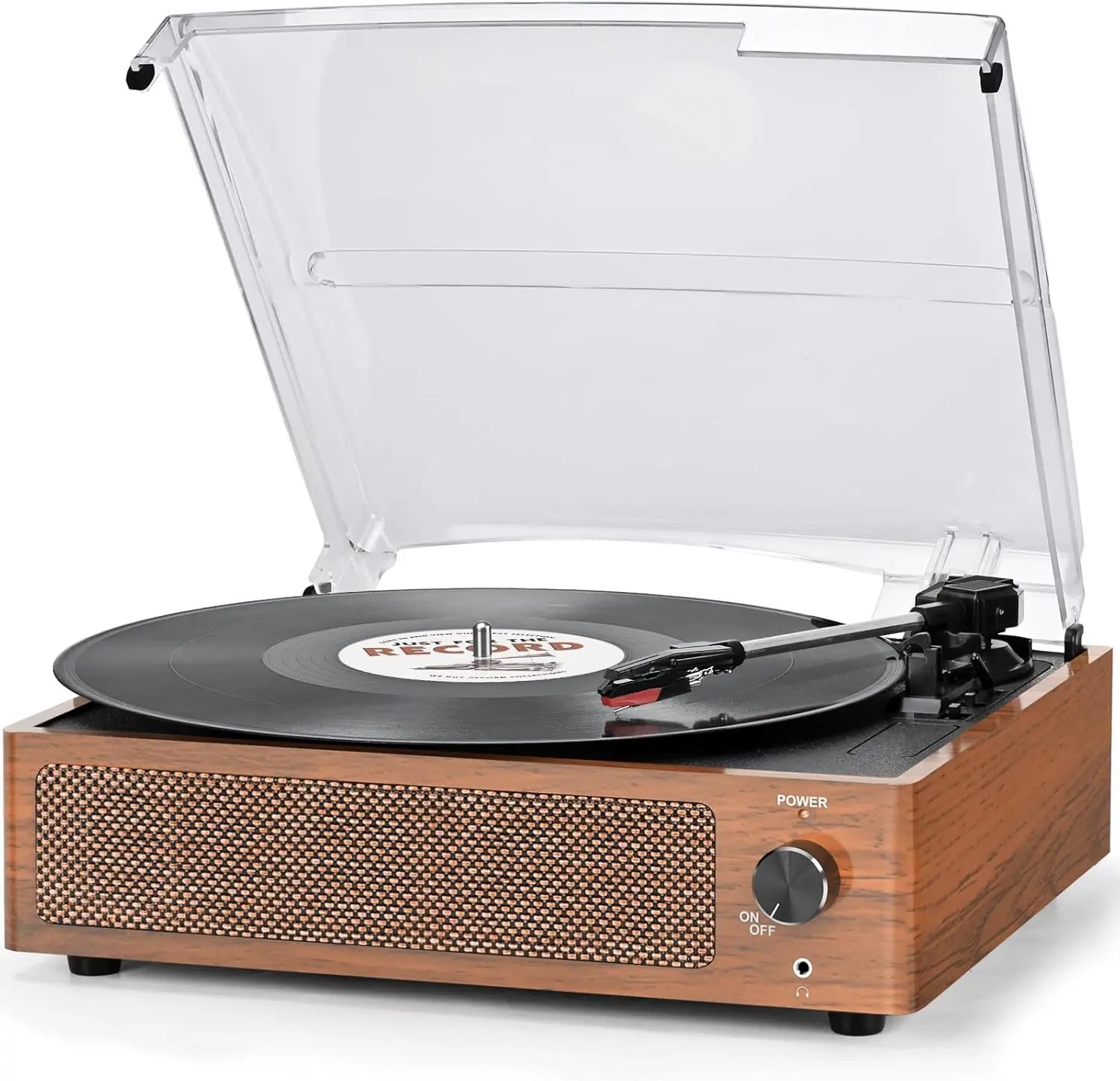 Vinyl Record Player with Speakers  Turntable for Vinyl Records Belt-Driven Turntable Support 3-Speed  Playback Headphone AUX RCA Line LP Vinyl Players for Sound Enjoyment Retro Brown