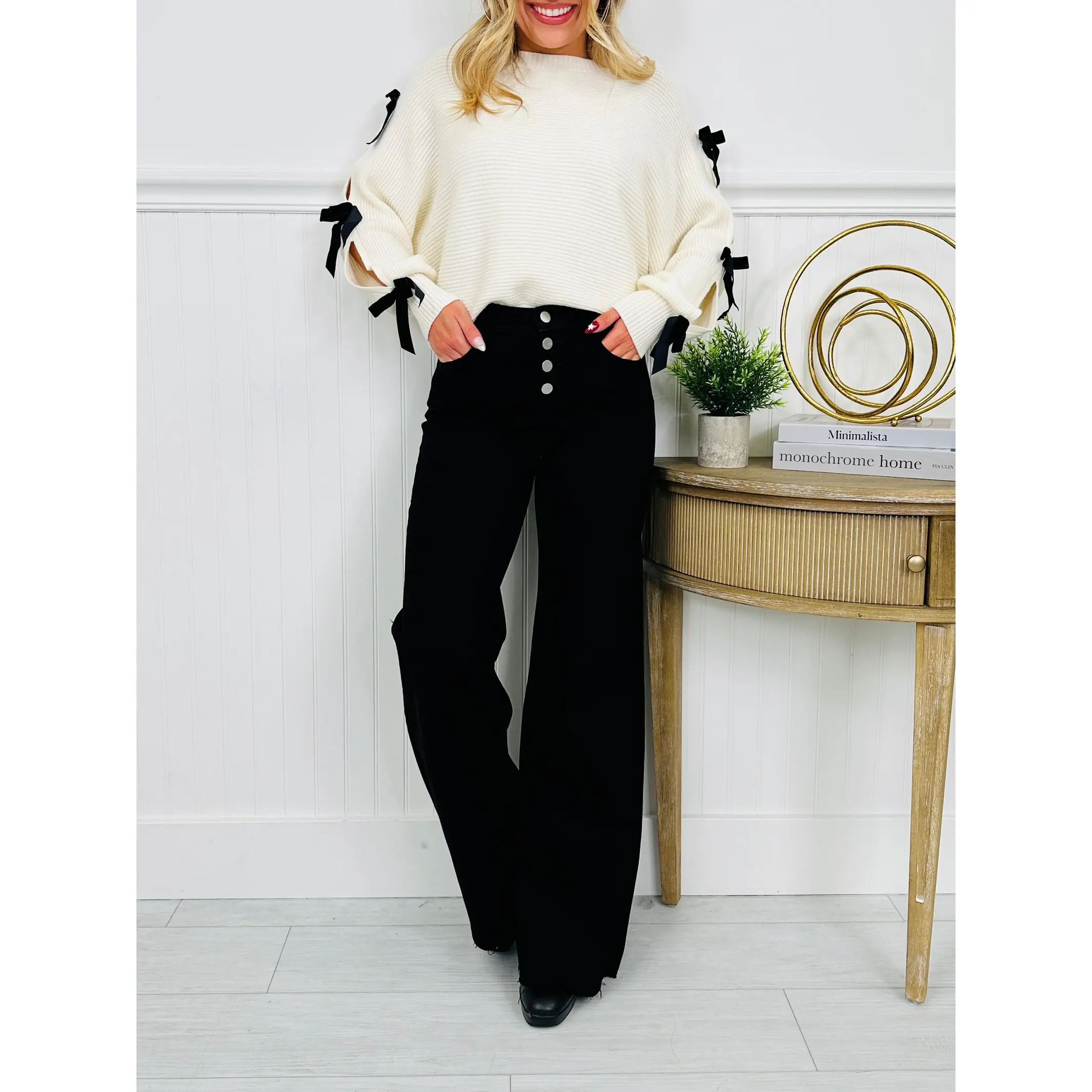 Bold Moves Tummy Control Black Wide Leg Jeans