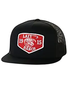 Lazy J Ranch Wear Men's Ranchwear Logo Patch Soft-Mesh Ball Cap - Blkblk4rr
