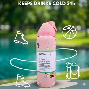 Owala FreeSip Insulated Bottle – Leak Proof Stainless Steel Water Bottle with Straw Lid Reusable for Fitness Travel Work Everyday Use