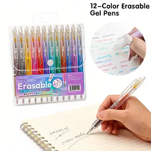 2 Sets(or 1 Set)Retractable Erasable Gel Pens Clicker Fine Point 0.7mm Smooth Writing 12 Colors for Journaling Notes School Office Home