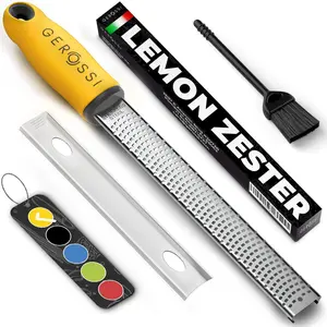 Cheese and Citrus Zester Grater with Extra Sharp Blade - Perfect for Lemons, Parmesan, Garlic, Chocolate - Spice Up Any Kitchen Dish in Seconds with Your Premium Hand Held Shredder