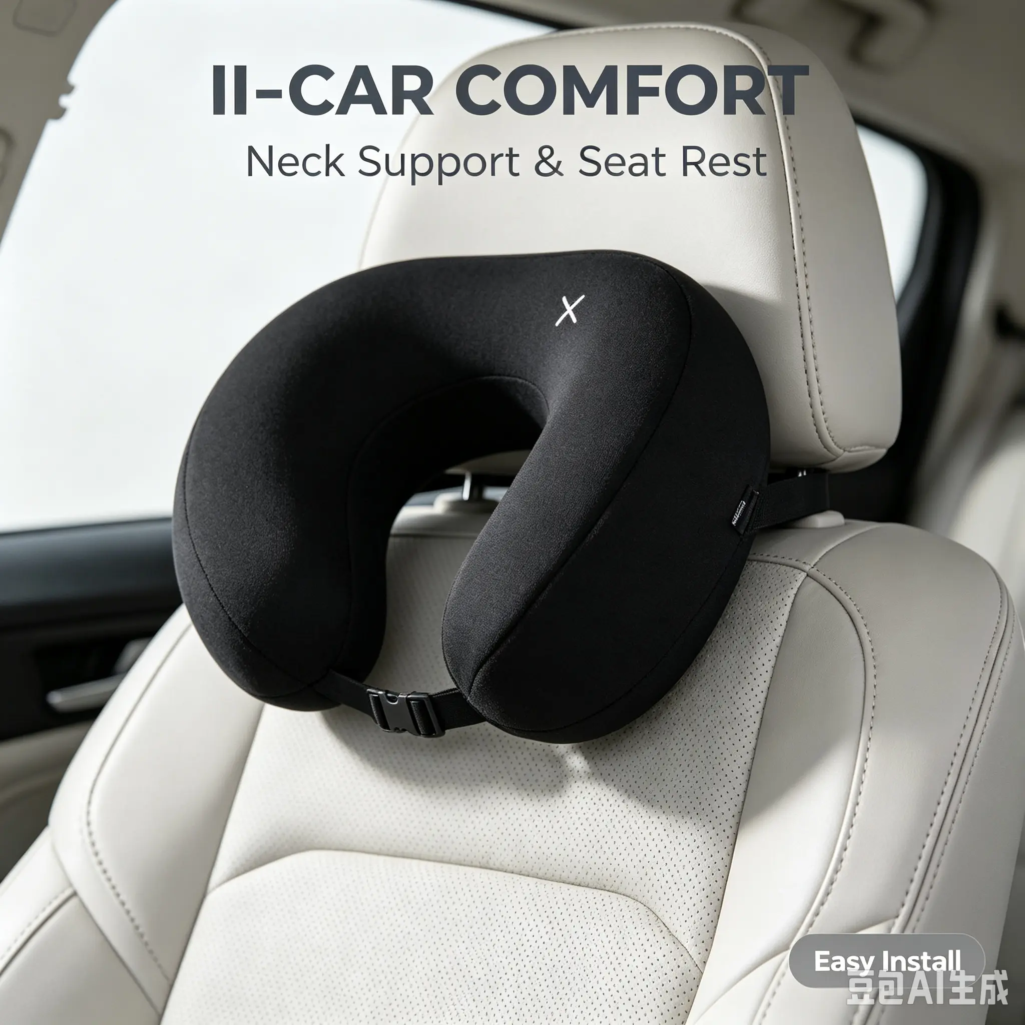 3-in-1 Travel Pillow with Eye Mask for Flights,Portable Airplane Sleep System with Neck Support & Head Strap, Includes Carry Bag,Sleeper Hold for Flight Car Train,Travel Essentials for Comfort,M/L Size