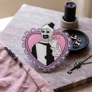 Creepy Clown Phone Grip, Gothic Heart Acrylic Phone Holder Stand, Expandable Grip Compatible with iPhone, Samsung & Most Smartphones