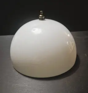 White Acrylic Dome Clip-On Ceiling Shade with Pull Chain Opening