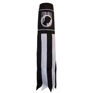 In the Breeze POW-MIA Windsock 40-Inch Durable Fade & Weather-Resistant Fabric with Embroidered Details and 8 Color-Coordinated Streamer Tails