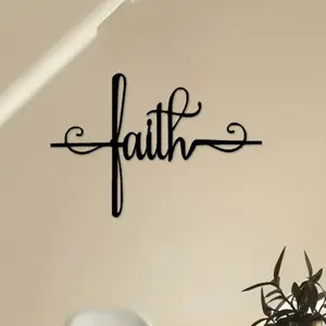 Art Decoration Metal Faith Logo - Vertical Wall Mounted Christian Scripture Decoration, Lightweight and Waterproof for Outdoor/Indoor Use, Religious Home Decor, Durable Wall Art