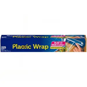 Reynolds Kitchens Quick Cut Plastic Wrap, 225 Square Feet Disposable Reusable