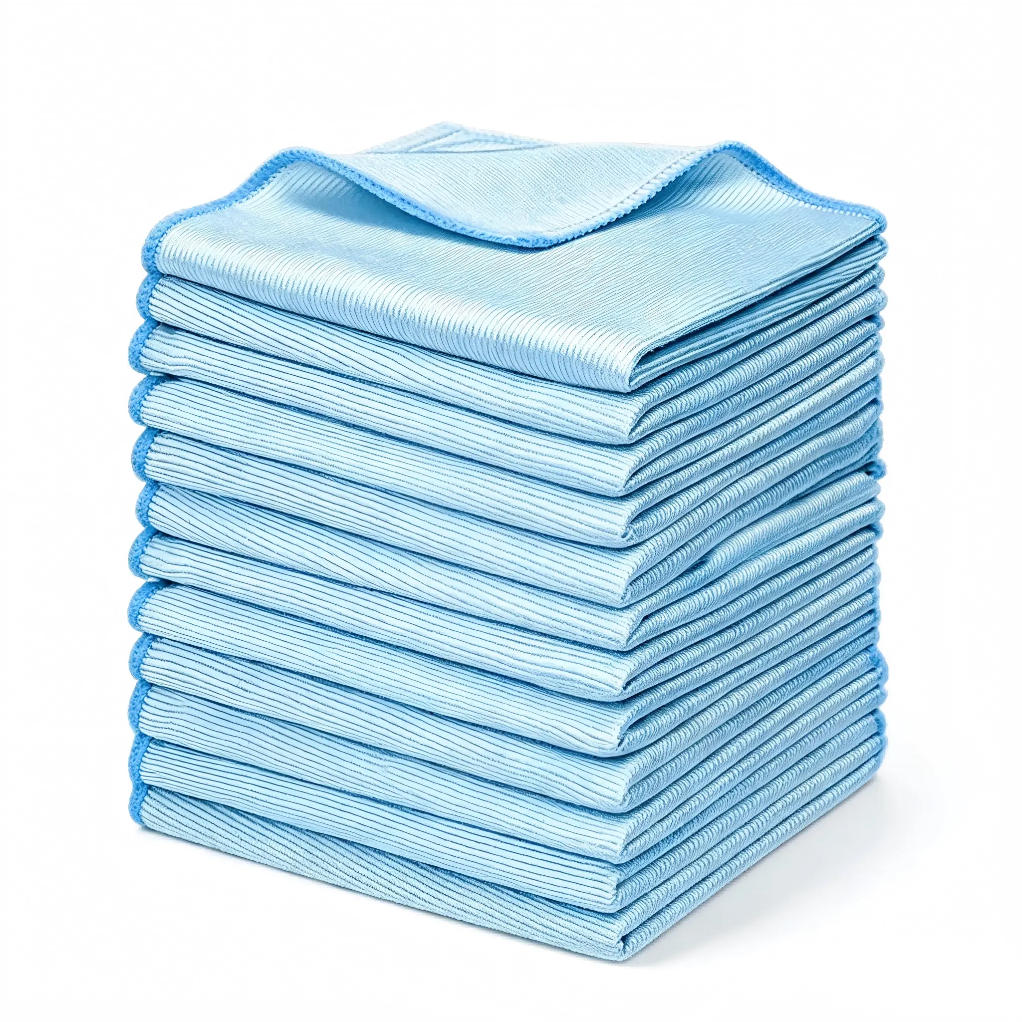 This 12-pack of reusable microfiber glass cleaning cloths measures 12 inches x 12 inches and is suitable for stainless steel, eyeglasses, mirrors, screens, lenses, automotive glass, and household surfaces. Soft, absorbent, and durable cleaning wipes. summ