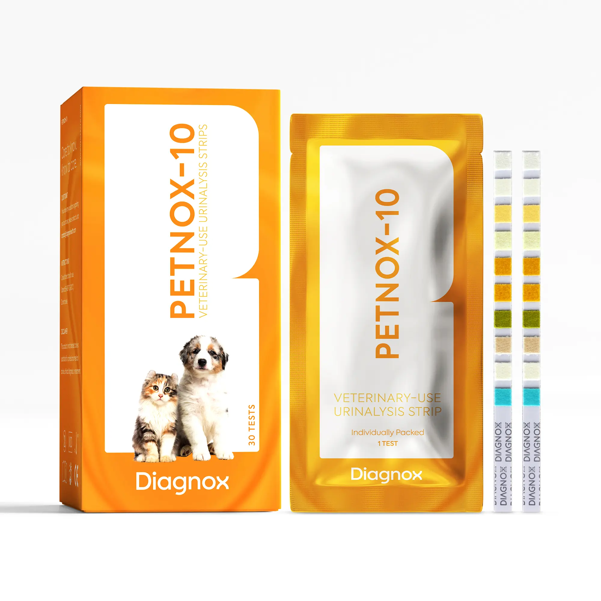 Petnox 10 Parameter Urine Test Strips for Pets - Veterinary Grade Tests - 30 Tests