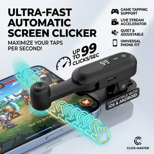 Universal Wireless Auto Touch Clicker, Built-in Rechargeable Battery & 107 Variable Speeds, Portable Screen Tapper for iOS Android Live Likes and Online Social Tasks