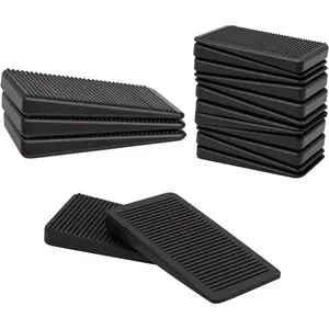 Furniture Levelers, Flexible Plastic Shims Furniture Leveling Wedge Shims Anti-Wobble Pad for Chair Table Couch Bed Toilet for Home Improvement (Black, 20 Pack)