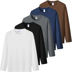 5-Pack Unisex 100% Cotton Long Sleeve Tees - Straight Sleeve Breathable, Versatile Layer & Outer Tops