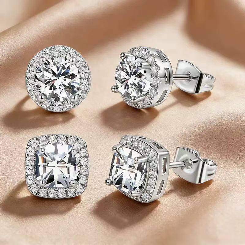 Luxury Sparkly Stud Earrings for Women | Cubic Zirconia Halo Earrings | Perfect Gift | TikTok Must-Have Hypoallergenic Earrings
