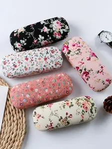 Fashion Ditsy Floral Cloth Eyeglass Case, Portable Glasses Storage Box, Simple Comfort Design, Must-Have for Trendsetters (no Glasses)