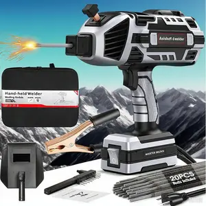 Portable Electric Welding Machine, 110V Handheld Welder with IGBT Inverter 5 Variable Current Adjustment, Portable ARC Welder Gun fits for 3/32" Wire Rods