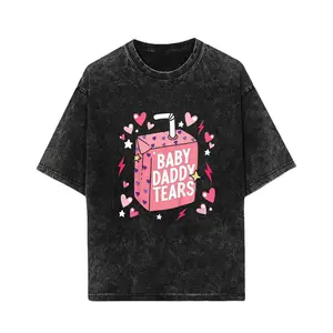 Baby Daddy Tears Love Heart Dad Is My Valentine T-Shirt washed tees for Men and Women