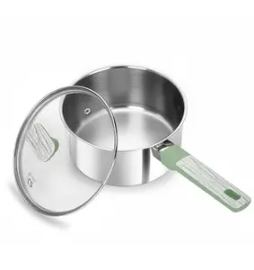 KOCH SYSTEME CS Stainless Steel Saucepan with Lid, Stainless Steel Pot with Stay-Cool Handle, Non-toxic Sauce Pan, Induction Compatible Pot, Dishwasher Safe