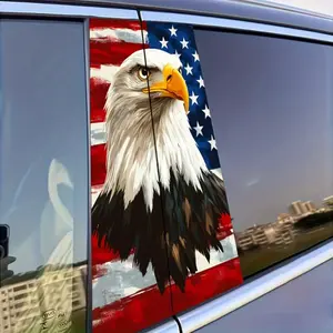 Eagle & American Flag Pattern Car Sticker, Truck Decals, Self Adhesive Car Window Decal, Car Exterior Decoration Accessories for Car Body Window