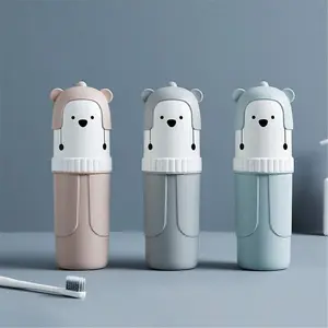 2 in 1 Toothbrush & Toothpaste Travel Container, 1 Count Portable Toothbrush Holder, Suitable for Home, Travel, Business, Camping and School