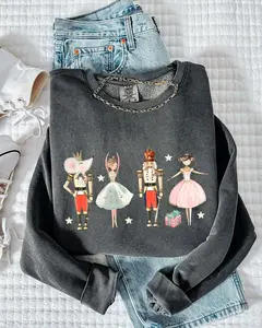 Nutcracker Theme Christmas Holiday Garment Dyed Comfort Colors Sweatshirt