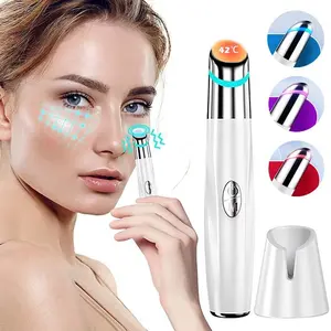 3 Color LED Light Eye Massager, 1 Count Rechargeable Eye Massage Tool for Firming Skin, Professional Facial Beauty Instrument, Facial Beauty Massagers for Women