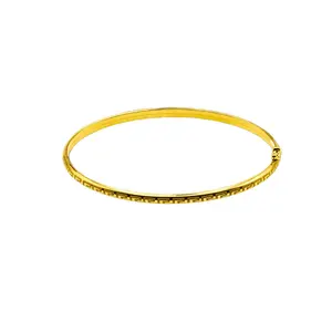 18K Solid Gold Greek Key Bangle