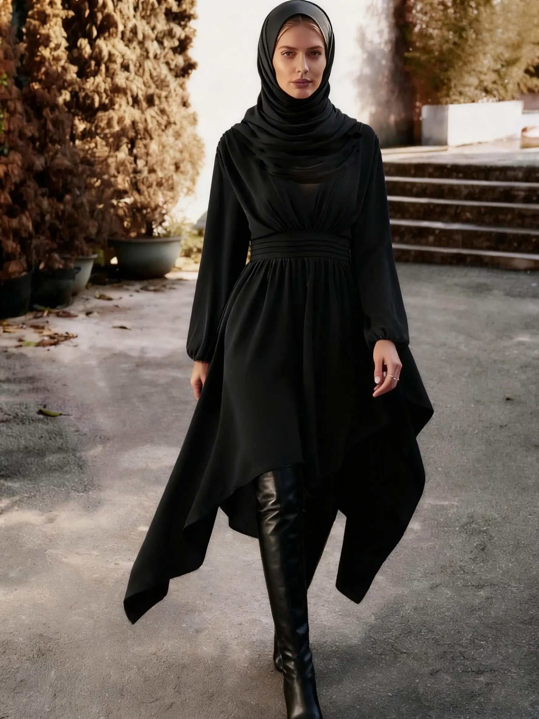 Women's High Low Wrap Vintage A Line Dress, Casual Bishop Sleeve Long Elegant Wedding Dresses for Women, Wedding Guest Dress, Regular Fit Gown for Wom