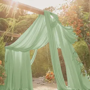 32 ft x 57" Chiffon Event Ceiling Drapery Backdrop Panel - Sage Green (1pc)
