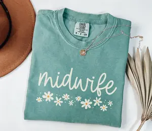 Comfort Colors Midwife Shirt, Floral Gift for Midwife, Certified Nurse Midwife Gift, CNM Shirt, CM Shirt, Midwifery Tshirt, Midwife Gift