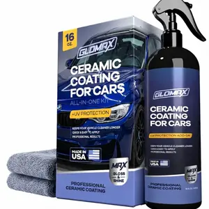 Premium Ceramic Coating for Cars with UV Protection (16 oz) – Extremely Hydrophobic & Slick Car Wax Spray, Long-Lasting, Quick & Easy Application, Maximum Gloss & Shine.