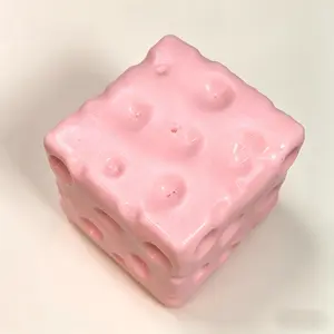 Jumbo Cheese Cube Stress Ball, Big Cheese Shapeable Squeeze Ball, Non-Bounce Fidget Toy, ASMR Sensory Anti-Stress Toy