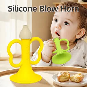 Baby Trumpet Toy for Infants over 6 Months, Silicone Blow & Chew Instrument, Safe Musical Plaything for Toddlers, Hlx310a Model