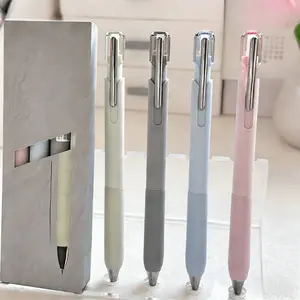 2 styles, each with 4 transparent solid colour dual design minimalist gel pens 0.5mm, fast drying exam marking pens, smooth uninterrupted ink flow, DIY study office writing, large capacity gel pens