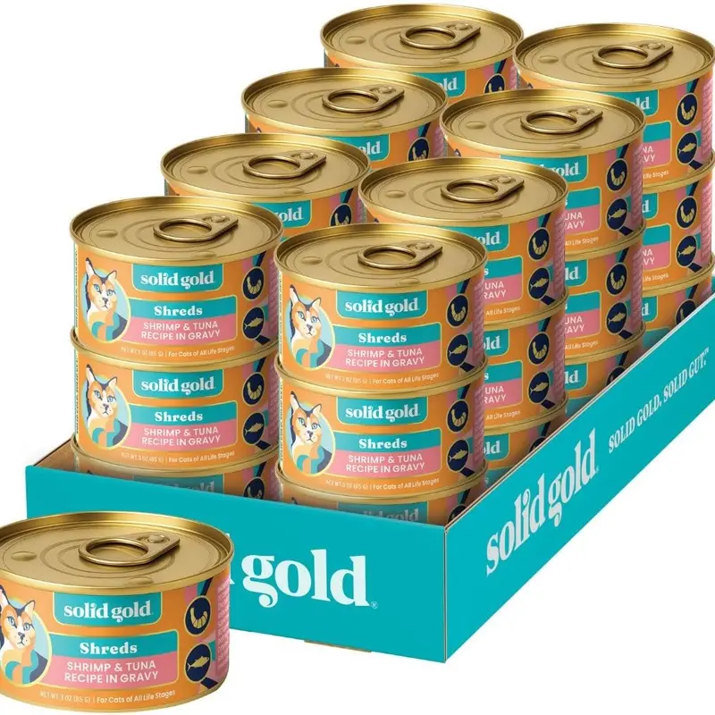 Solid Gold Five Oceans™ Shrimp & Tuna Wet Food for Cats Grain Free Gluten Free Holistic Canned Treats with Natural Ingredients