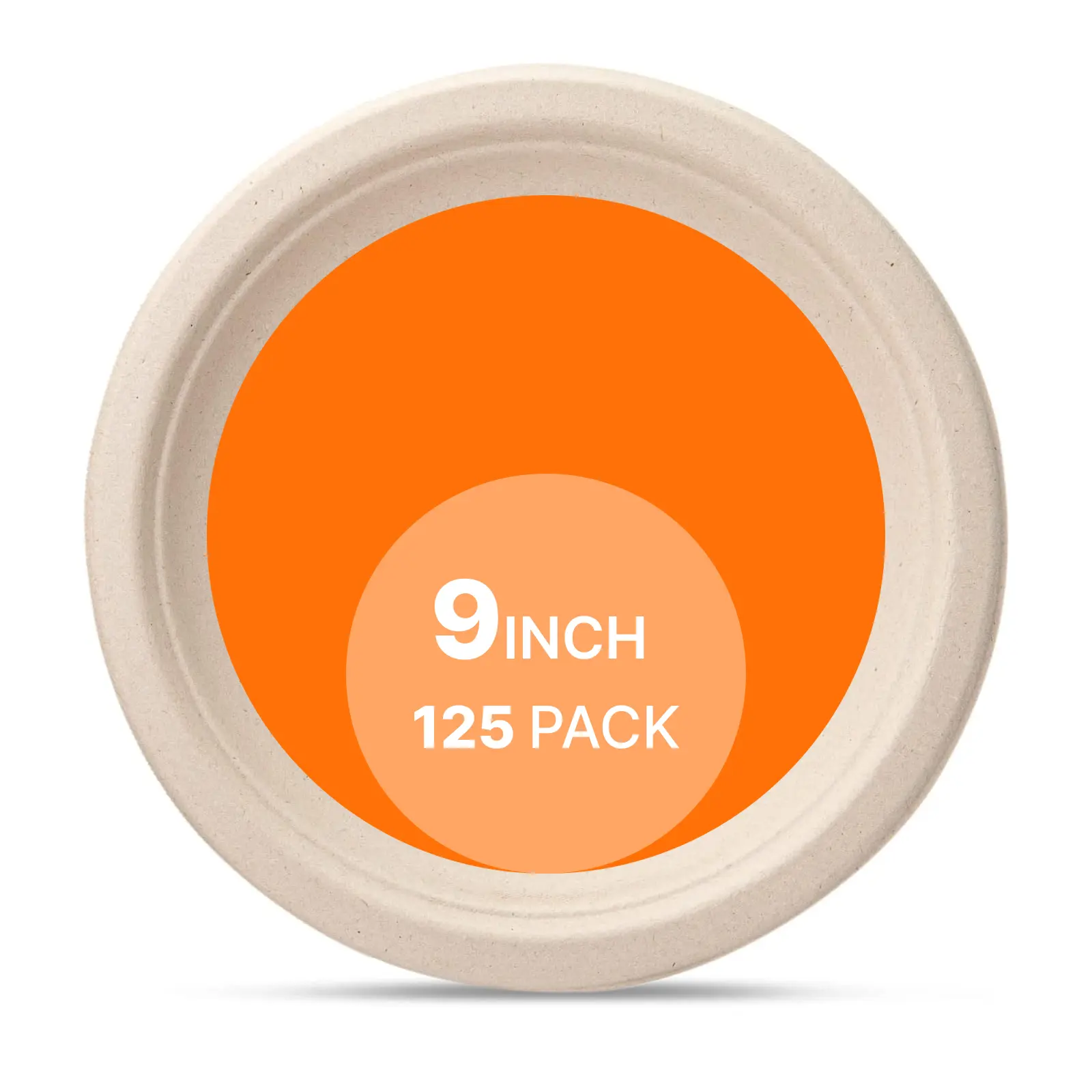 LOWKEY100% Compostable Heavy Duty Paper Plates, Plastic Plates Disposable & Bamboo Plates Disposable for Wedding, dessert & Disposable Plates for Party - Paper Plate Dispenser 9 inch 125-pack