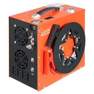 PCP Air Compressor, 4500 PSI / 30 MPa Portable PCP Compressor with Built-in Water and Fan Cooling System, Auto-Stop, Dual Power DC12V / AC120V For Paintball Guns, Air Rifles, Scuba, Pneumatic Tools