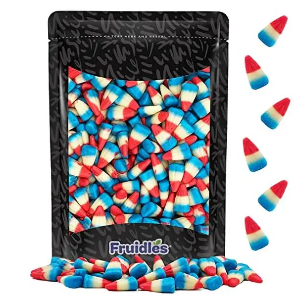 Fruidles Patriotic Candy Corn Treats, Raspberry Lemonade Flavored & Festive Holiday Snacking (Half-Pound)