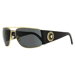 Versace Navigator Wrap Sunglasses VE2163 100287 Black/Gold 63mm