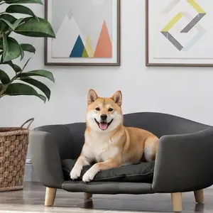 Dog Sofa - Oval Shape with Bolstered Walls & Soft Sleep Area, Supports Furbaby Lifestyle for a Supportive Sleeping Experience, Pet Supplies for Dogs