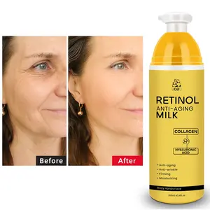 Retinol Lotion with Collagen, Hyaluronic Acid, and Caffeine, Firming Anti-Wrinkle Moisturizer for Face and Body, 100ML