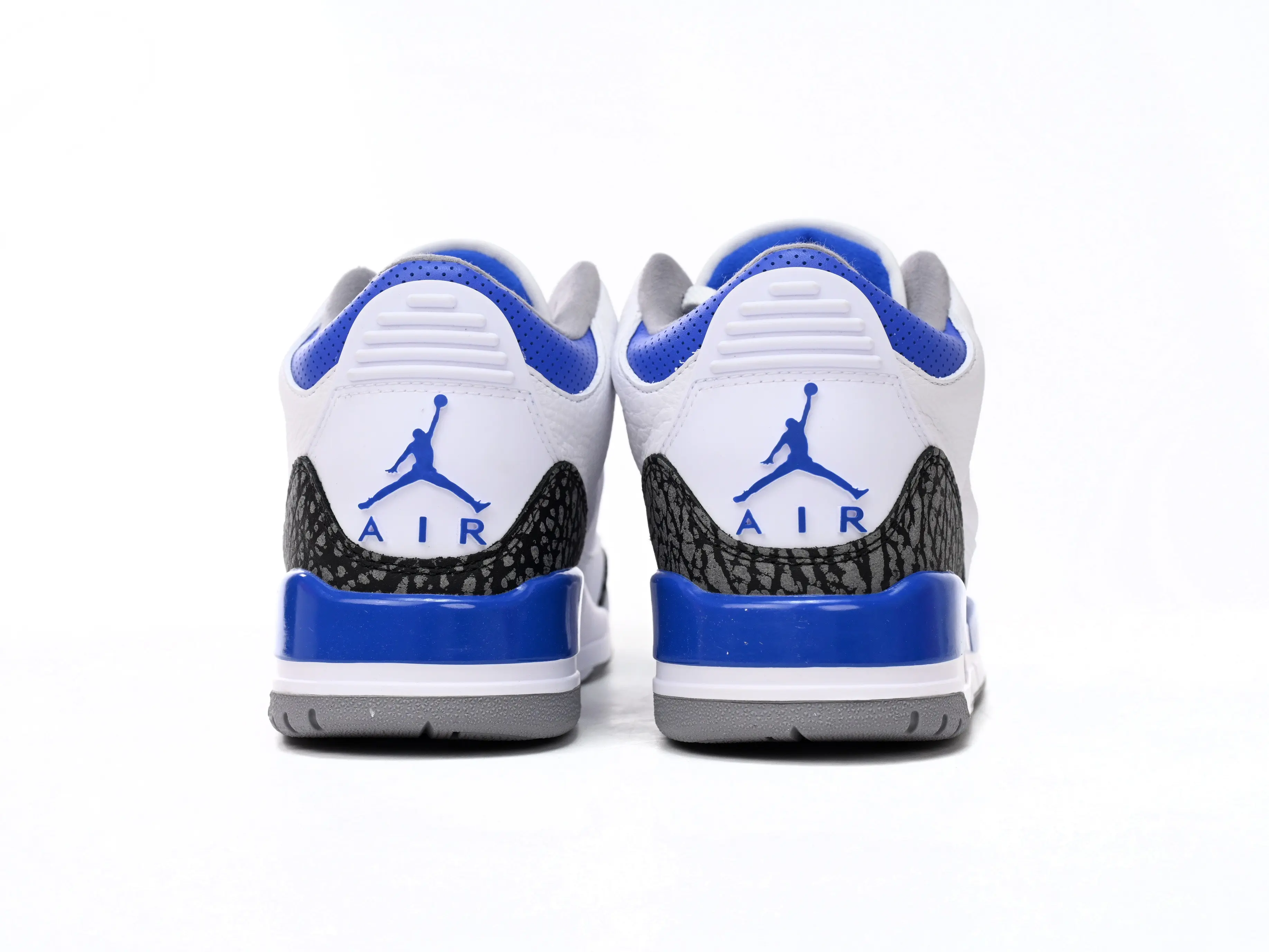For Street Daily Matching White Leather Mid Top Sneakers Royal Blue Accent Crackle Textured Panel Grey Cushion Sole Casual Footwear For City Walk & Weekend Hangouts