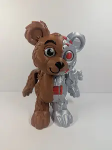 Cyborg Bear Figurine – Half Teddy Half Robot – Geek Gift – Cute & Futuristic Toy for Desk, Shelf or Display