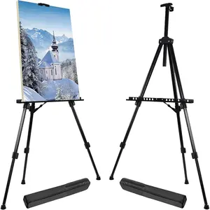 Portable Artist Easel Stand for Painting - Adjustable Height Painting Easel with Bag - Tabletop Art Easel for Painting Canvas Stand, Poster Stand & Wedding Signs Stand - Metal Tripod- 66 inches 2 Pack