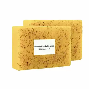 Lemon Turmeric KojicAcid Soap, Natural Organic Turmeric Face and Body Wash Soap Bar