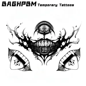 BAGHPBM Temporary Tattoos Herbal Dark Rebellious Visual Style Waterproof Long Lasting Tattoo Stickers for Men and Women